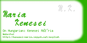 maria kenesei business card